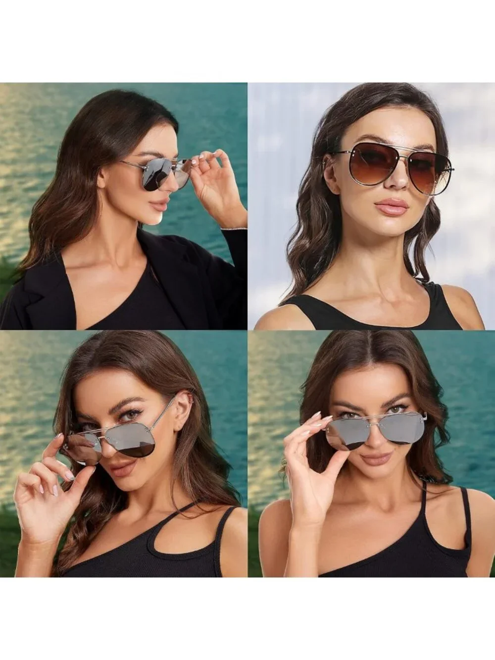 Chic Oversized Aviator Sunglasses for Women | Stylish Pilot Shades, UV
